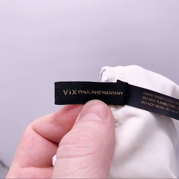 White Textured Low Rise Brazilian Bikini Bottoms - Picture 7 of 9